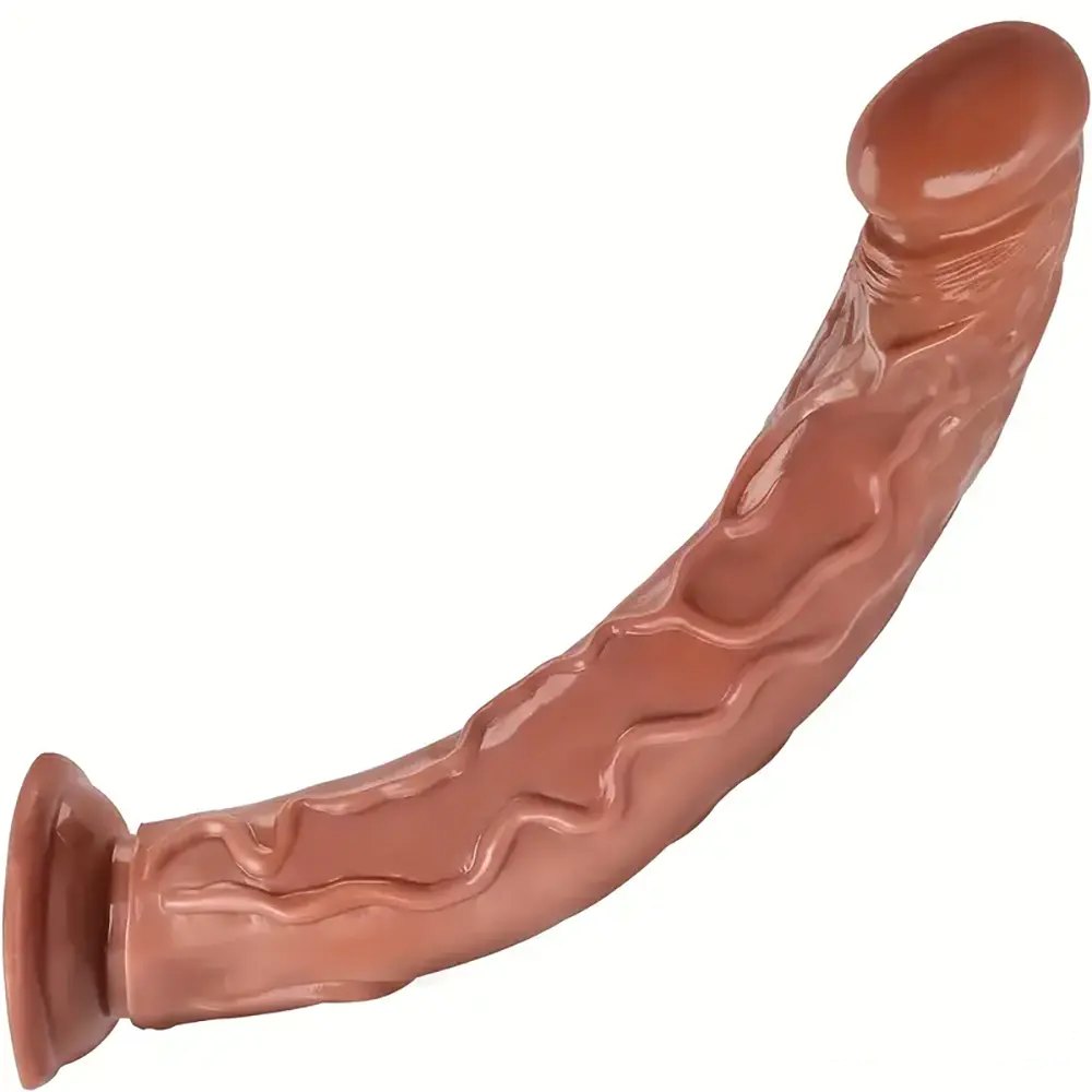 Flesh-tone realistic pvc dildo with suction cup base, photo 1