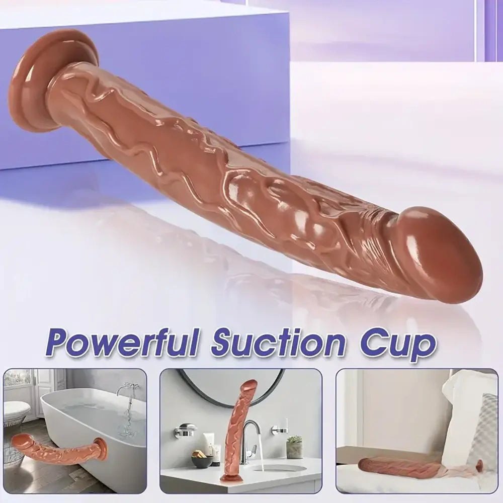 Flesh-tone realistic pvc dildo with suction cup base, photo 2