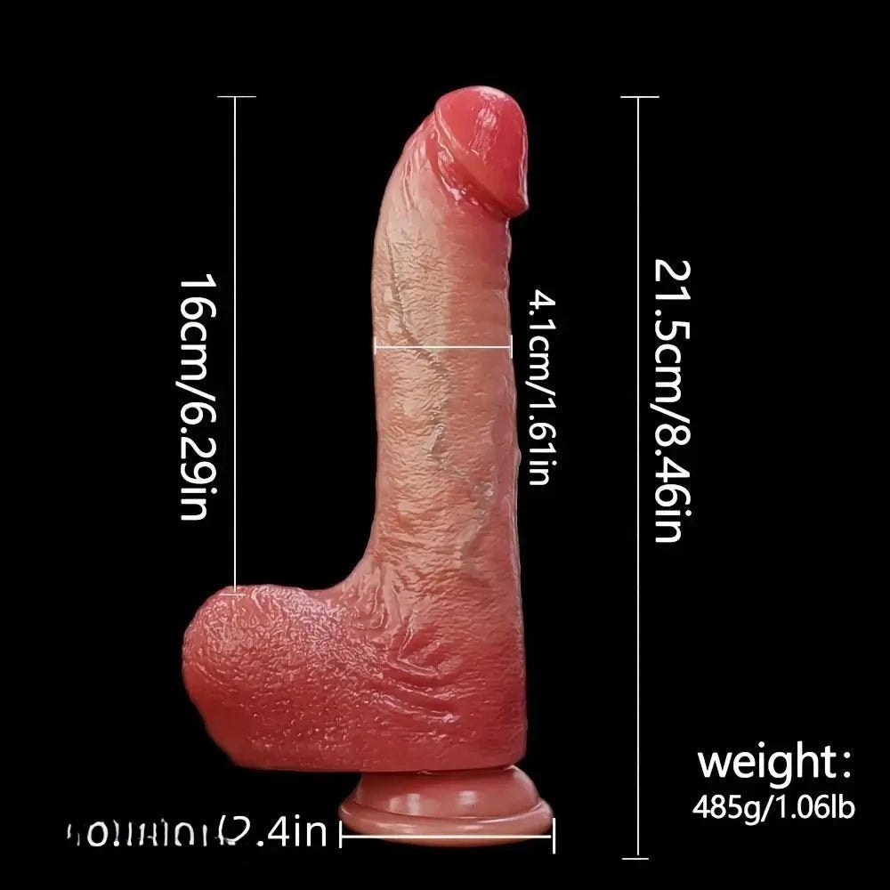 Flesh curved realistic silicone dildo, photo 7