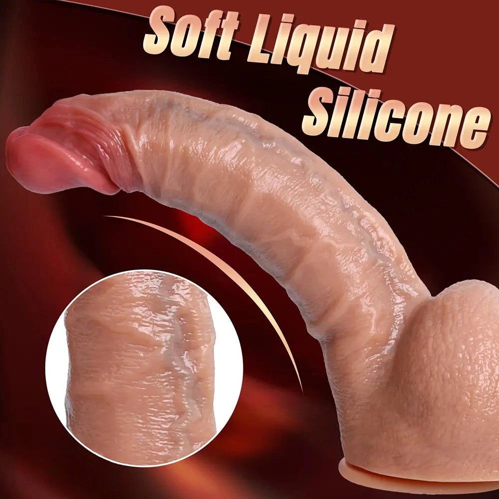 Flesh-tone curved silicone G-spot dildo, photo 8