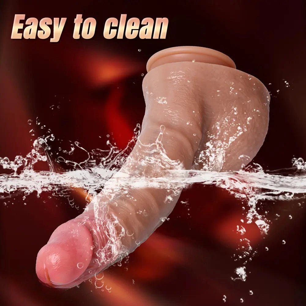 Flesh-tone curved silicone G-spot dildo, photo 9