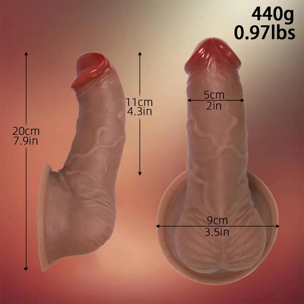 Flesh-toned curved realistic silicone dildo, photo 5