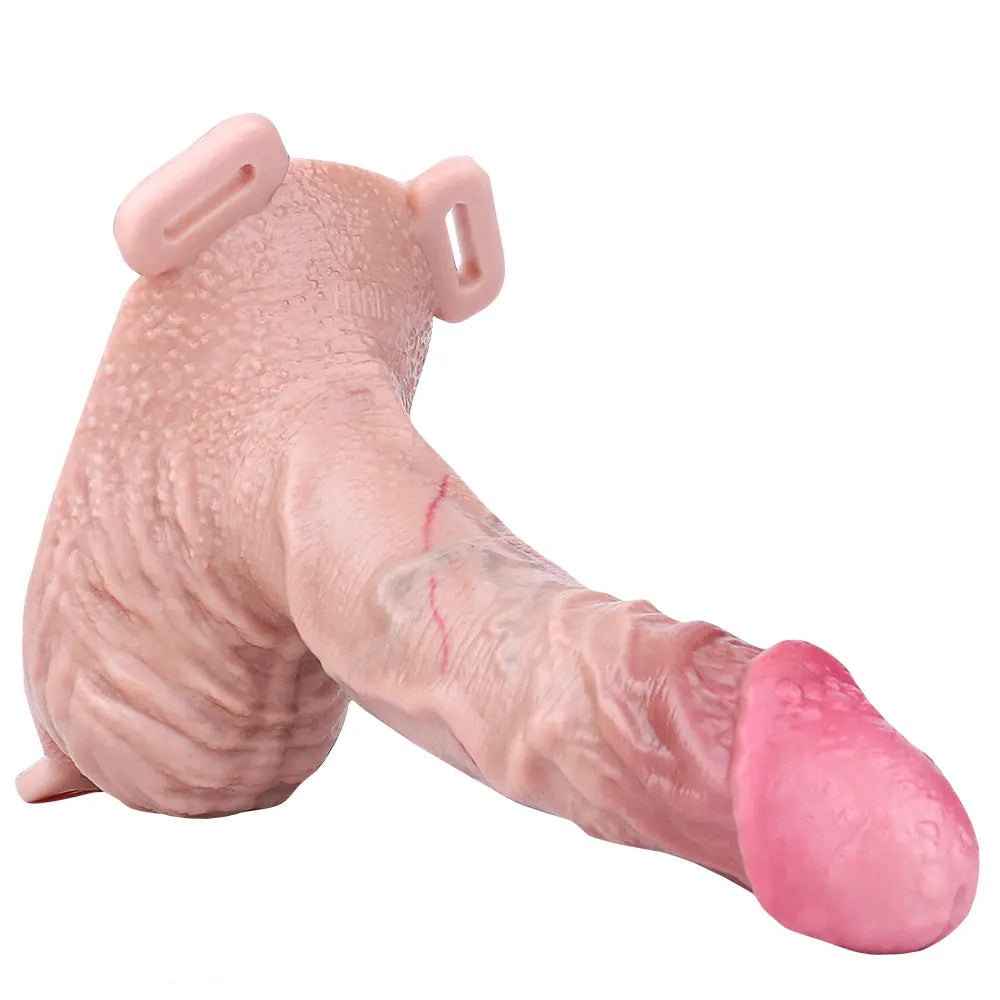 Flesh tone curved realistic silicone dildo, photo 15