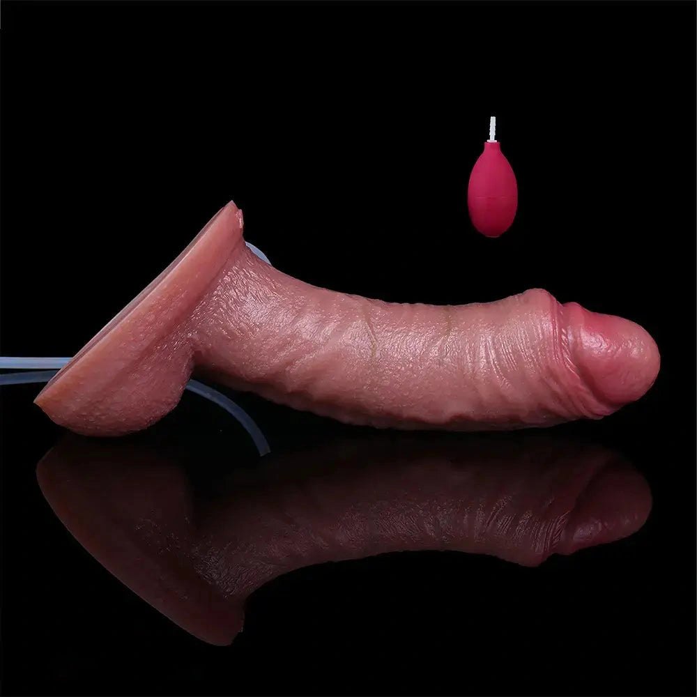 Flesh curved realistic silicone dildo, photo 16