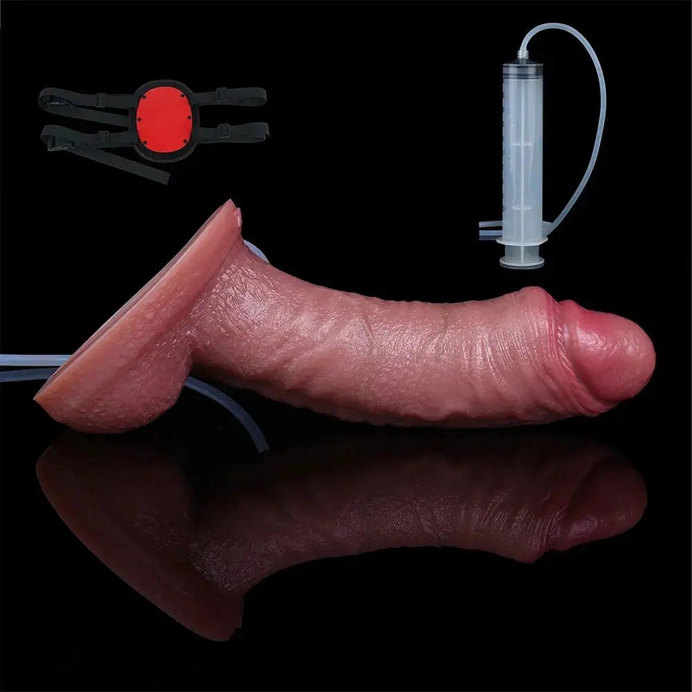 Flesh curved realistic silicone dildo, photo 18
