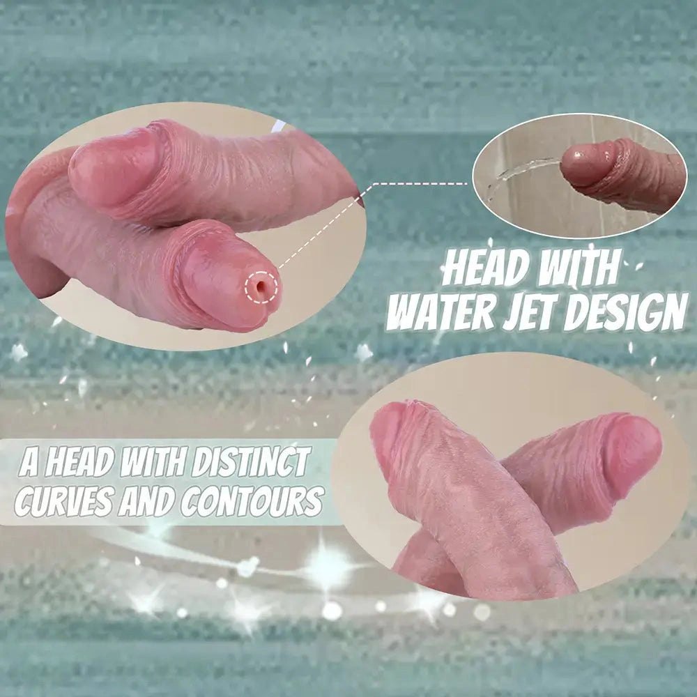 Flesh curved realistic silicone dildo, photo 5