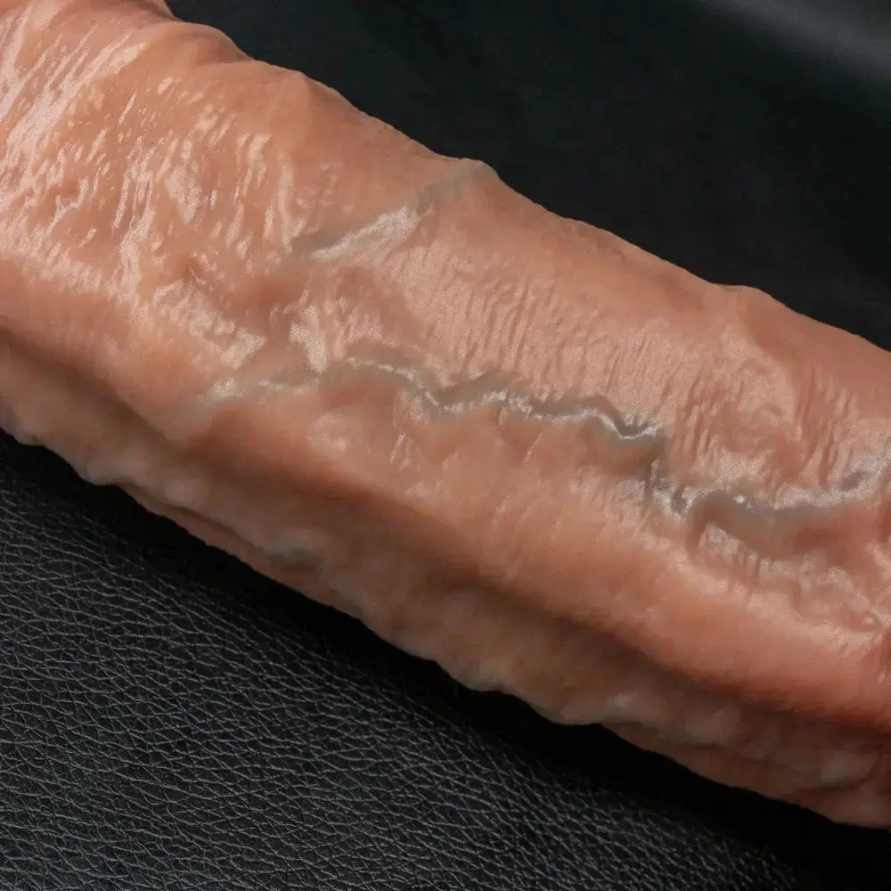 Flesh-tone curved realistic strap-on dildo, photo 15