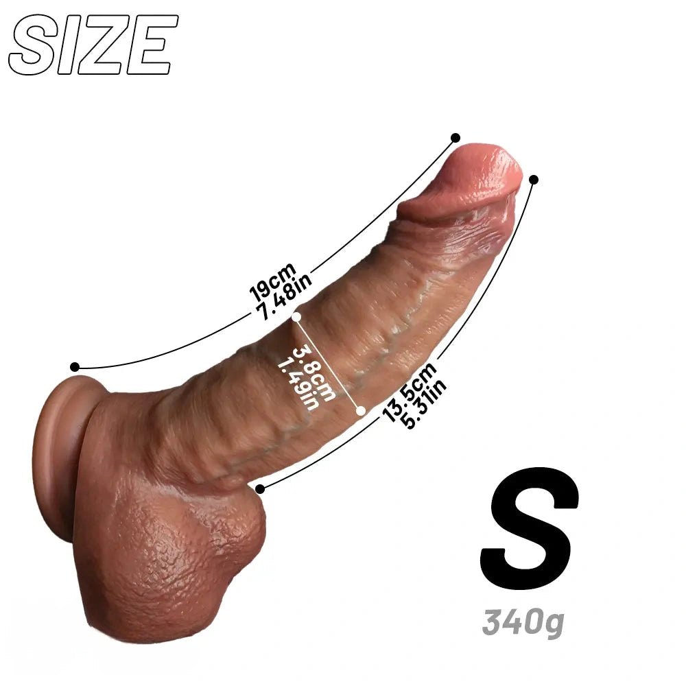 Flesh-tone curved realistic strap-on dildo, photo 16