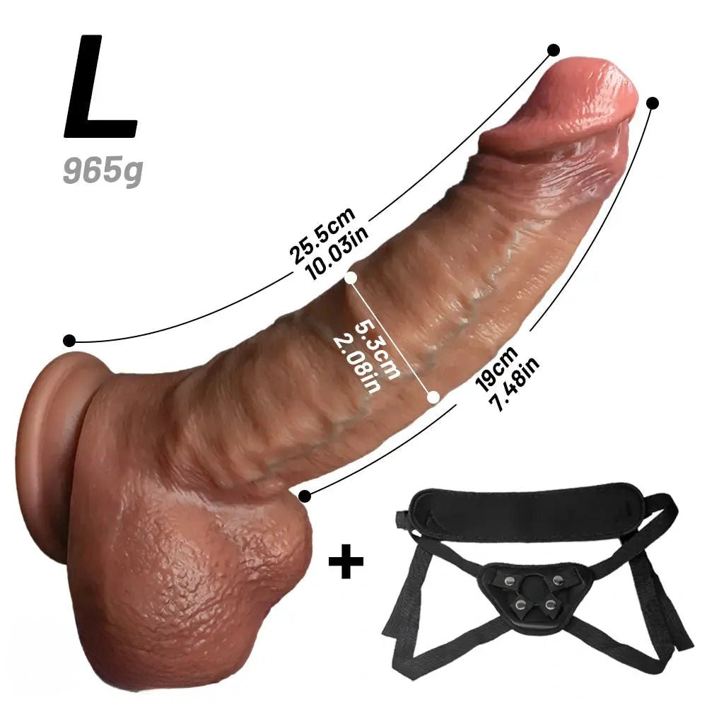 Flesh-tone curved realistic strap-on dildo, photo 18