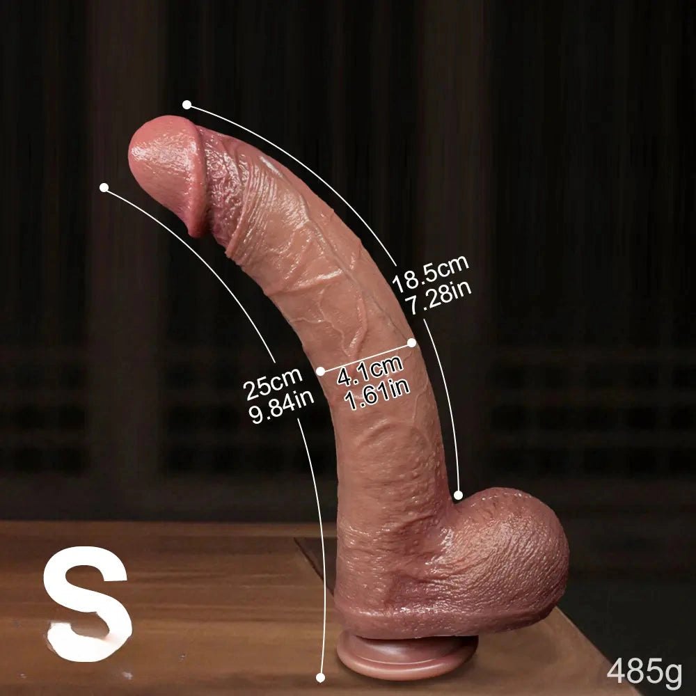 Flesh tone curved strap-on dildo, photo 16