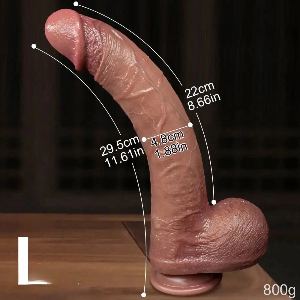 Flesh tone curved strap-on dildo, photo 18