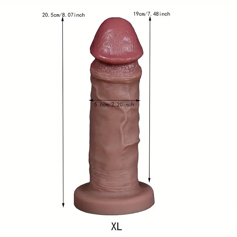 Flesh tone curved silicone suction cup dildo, photo 10