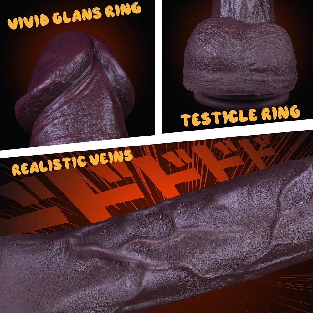 Curved realistic silicone dildo with suction cup base, photo 7