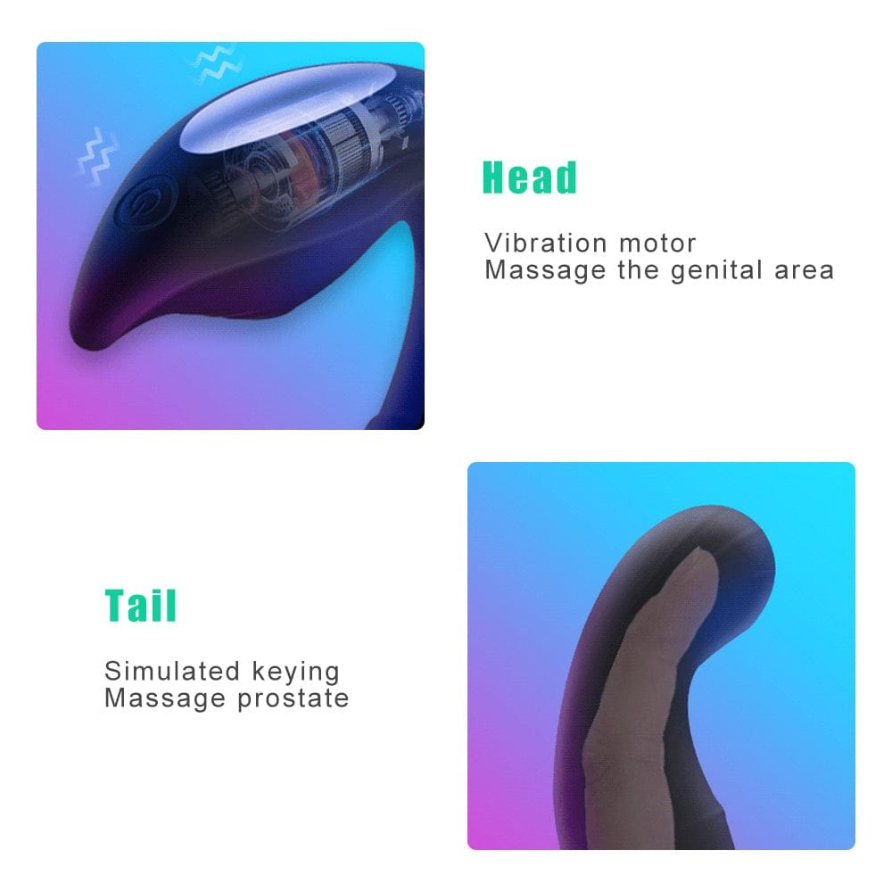 Black curved silicone prostate massager, photo 10
