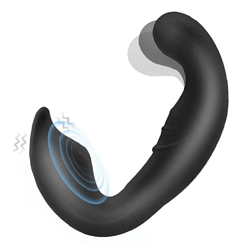 Black curved silicone prostate massager, photo 2