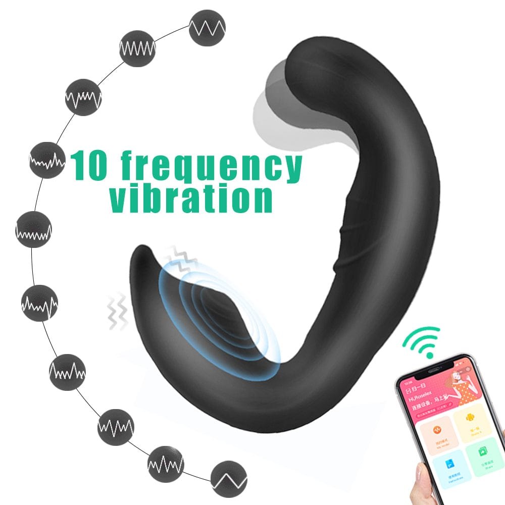 Black curved silicone prostate massager, photo 3