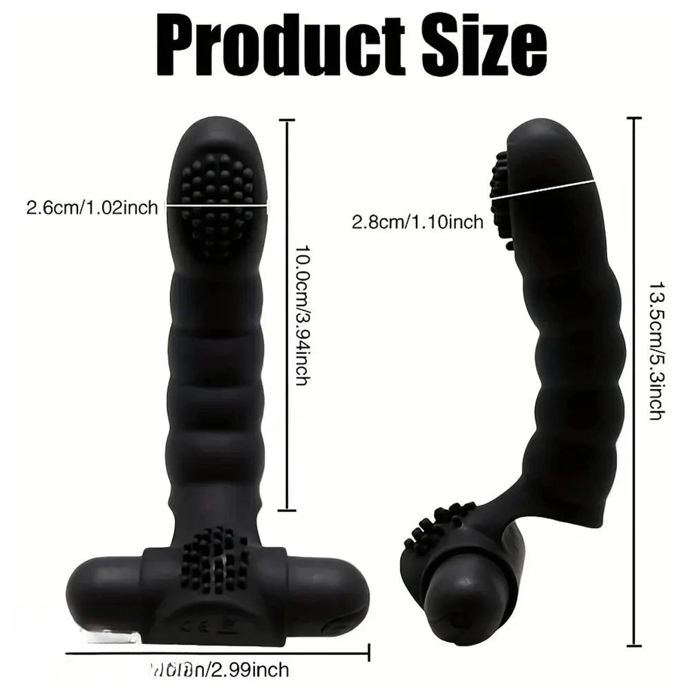 Black curved silicone dildo, photo 3