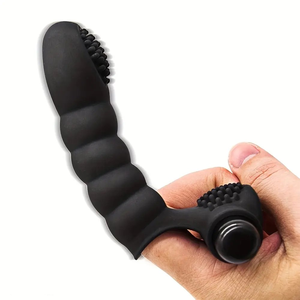 Black curved silicone dildo, photo 4