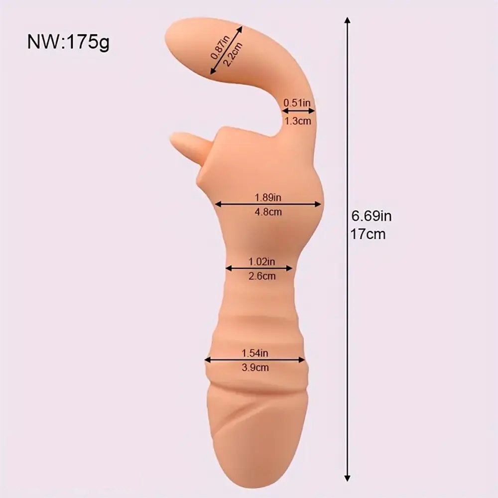 Flesh curved silicone g-spot dildo