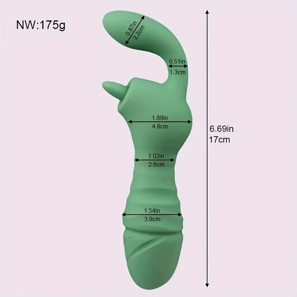 Green curved silicone g-spot dildo