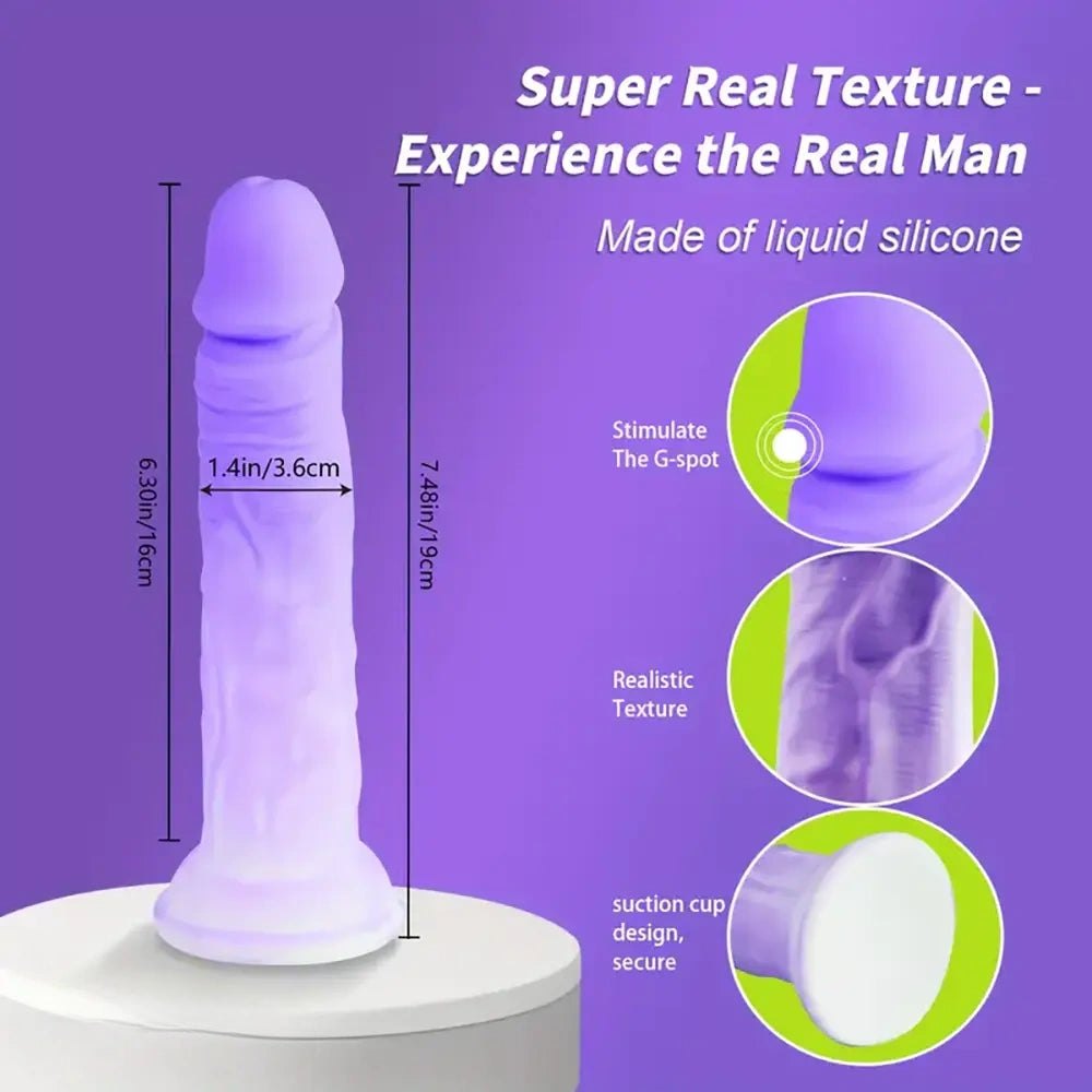 Purple silicone curved g-spot dildo, photo 3