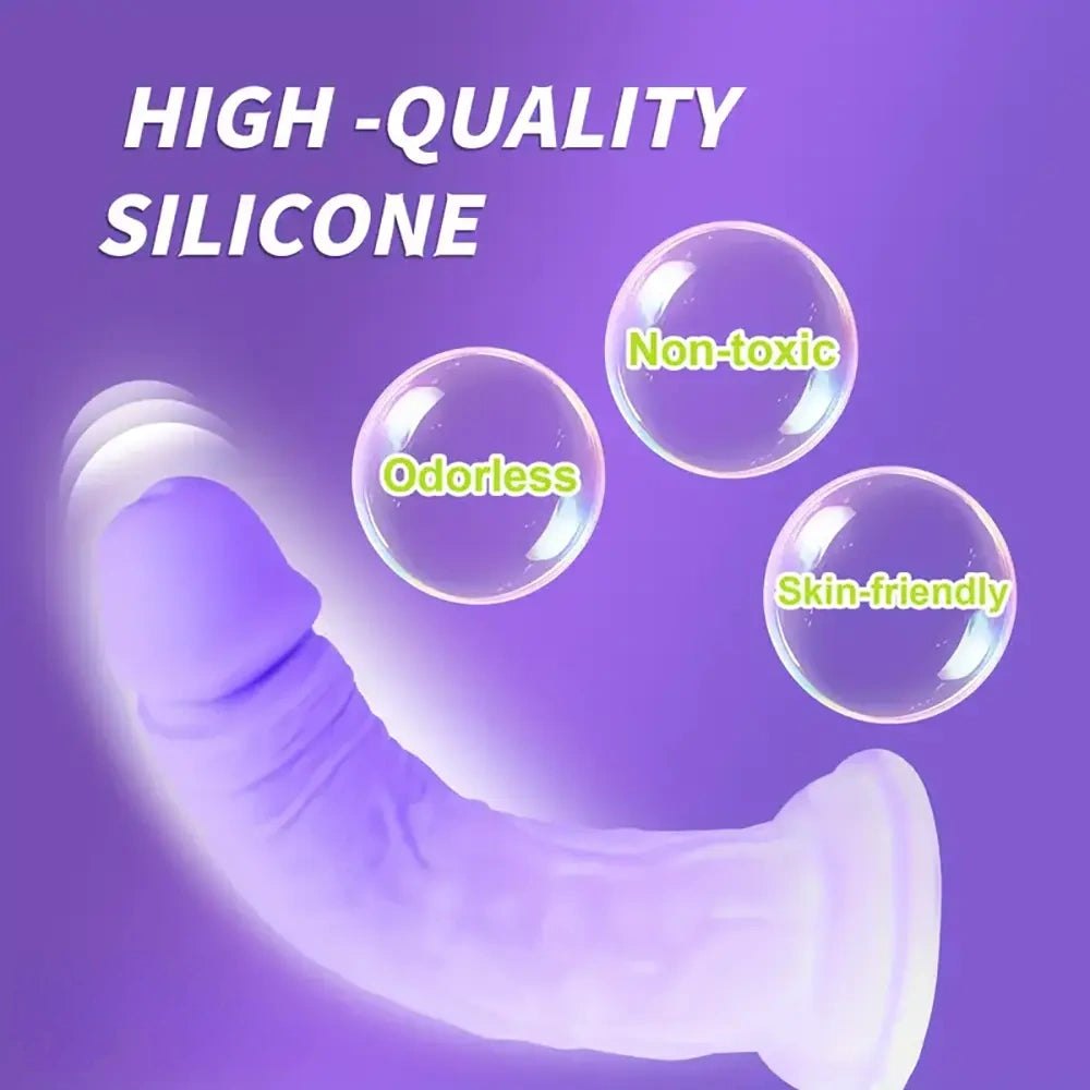 Purple silicone curved g-spot dildo, photo 6