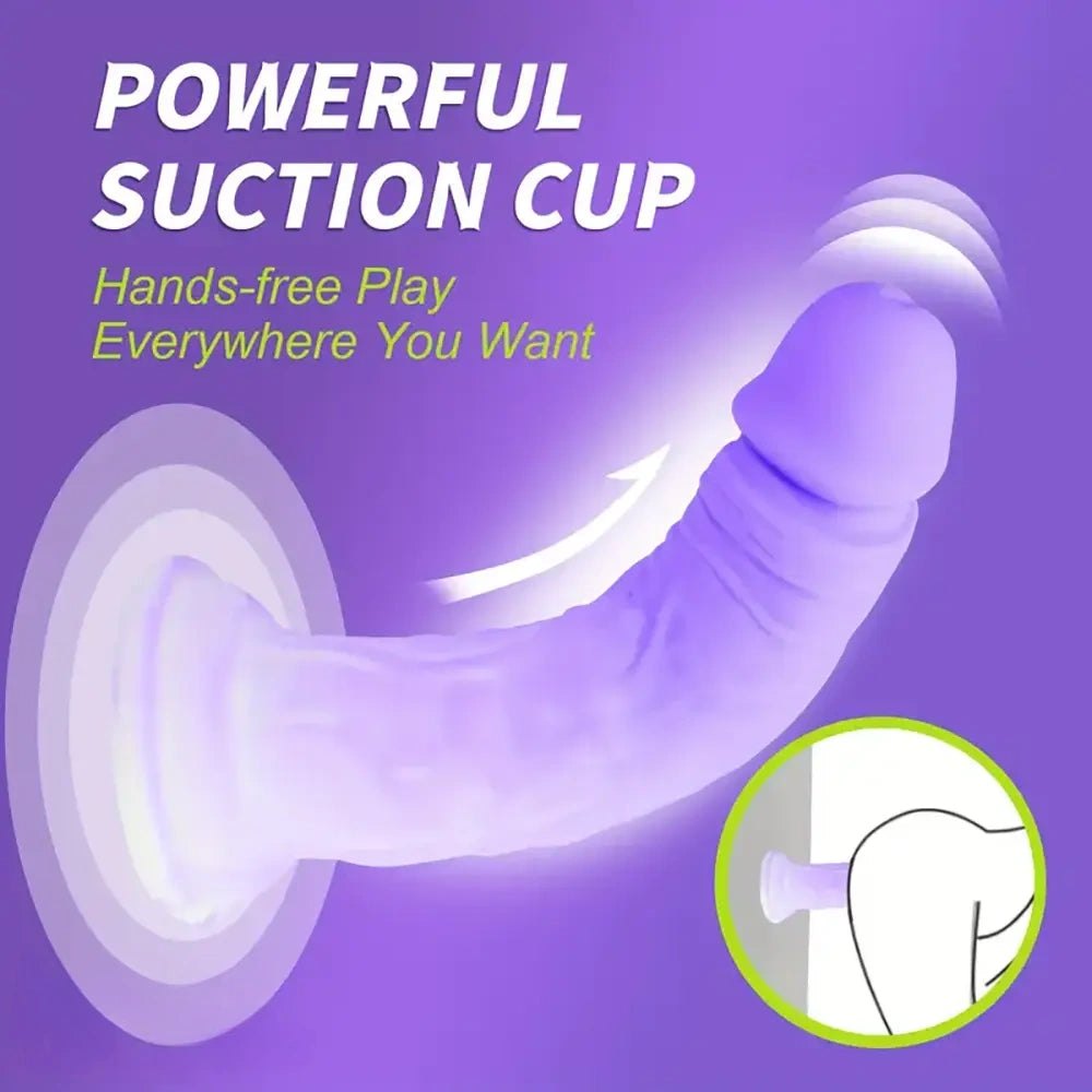Purple silicone curved g-spot dildo, photo 8