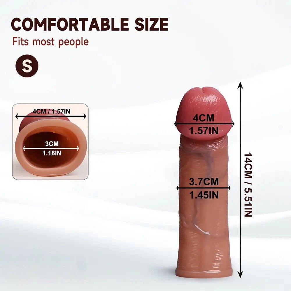 Flesh silicone curved g-spot dildo, photo 12