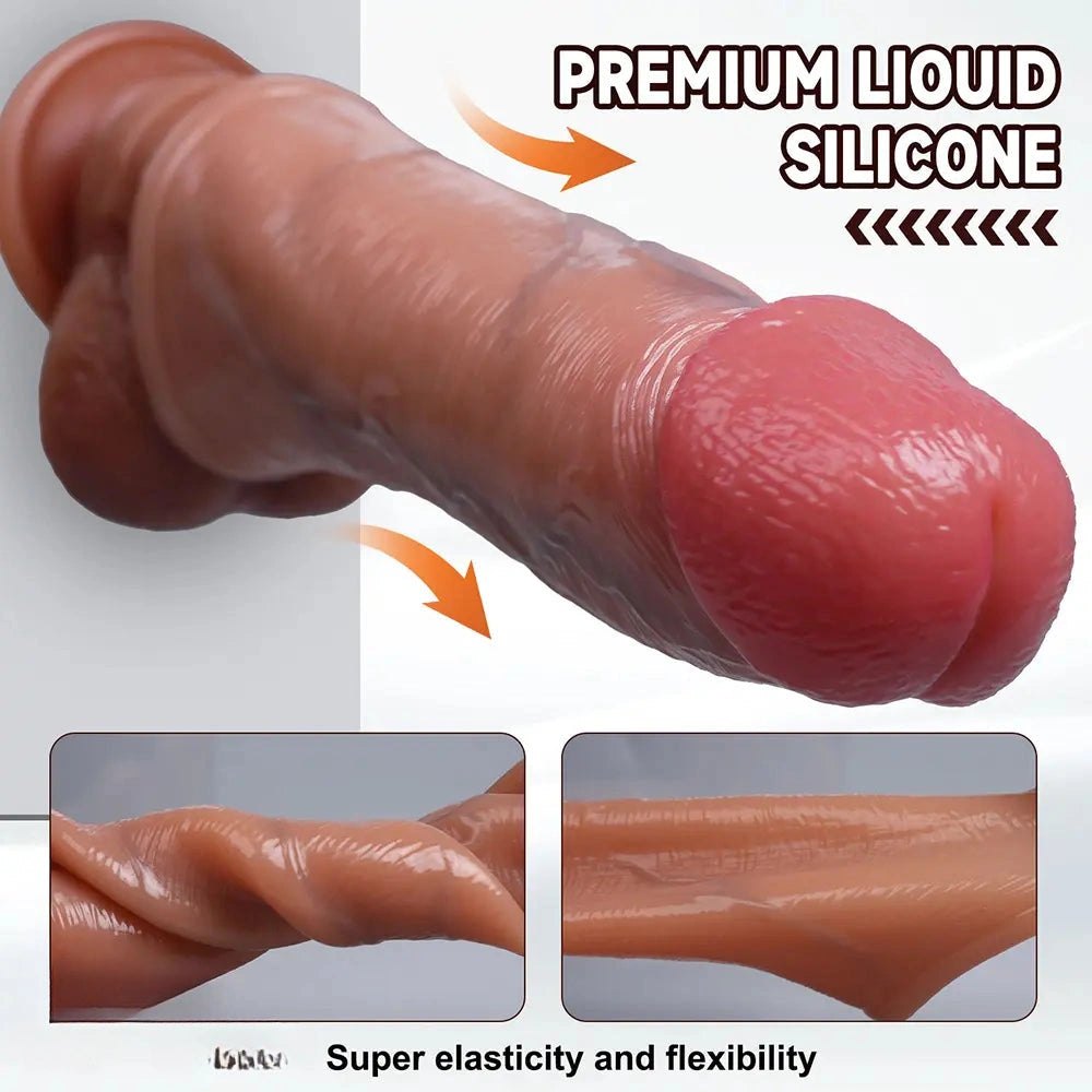 Flesh silicone curved g-spot dildo, photo 4