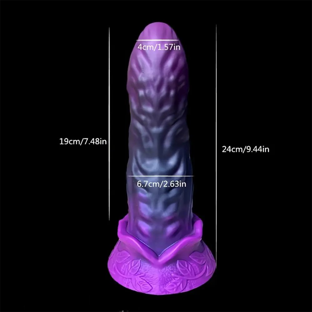 Curved silicone g-spot dildo with ribbed base, photo 3