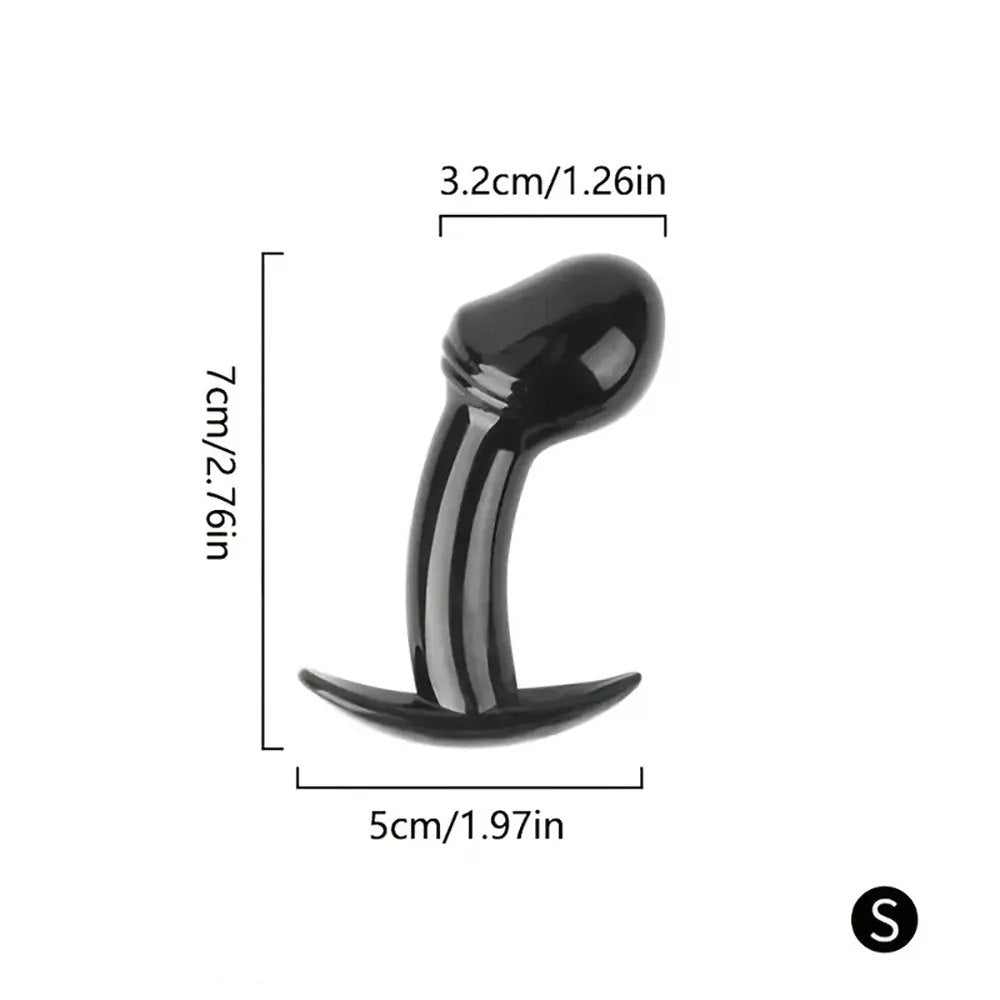 Black curved silicone prostate massager, photo 4
