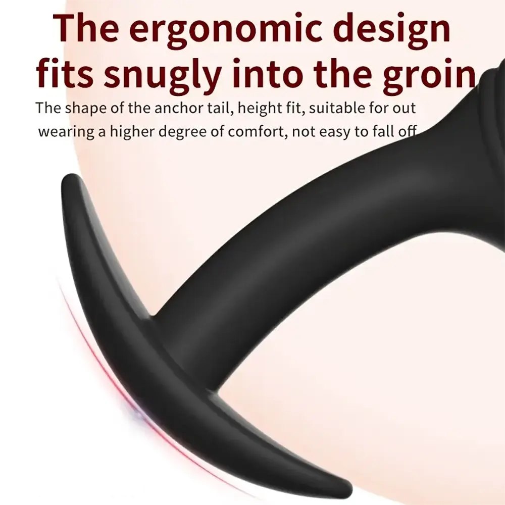 Black curved silicone prostate massager, photo 5