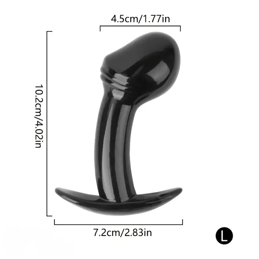 Black curved silicone prostate massager, photo 7
