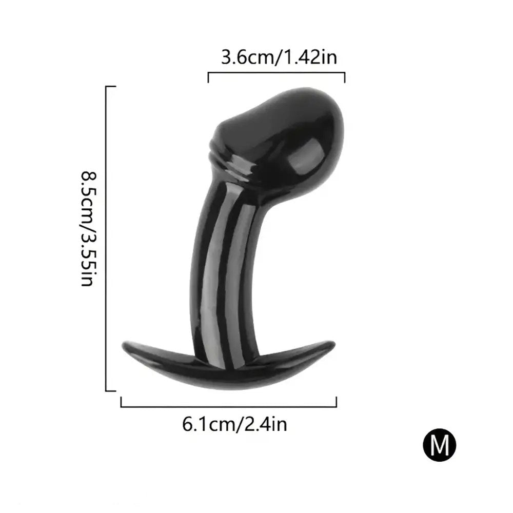 Black curved silicone prostate massager, photo 8