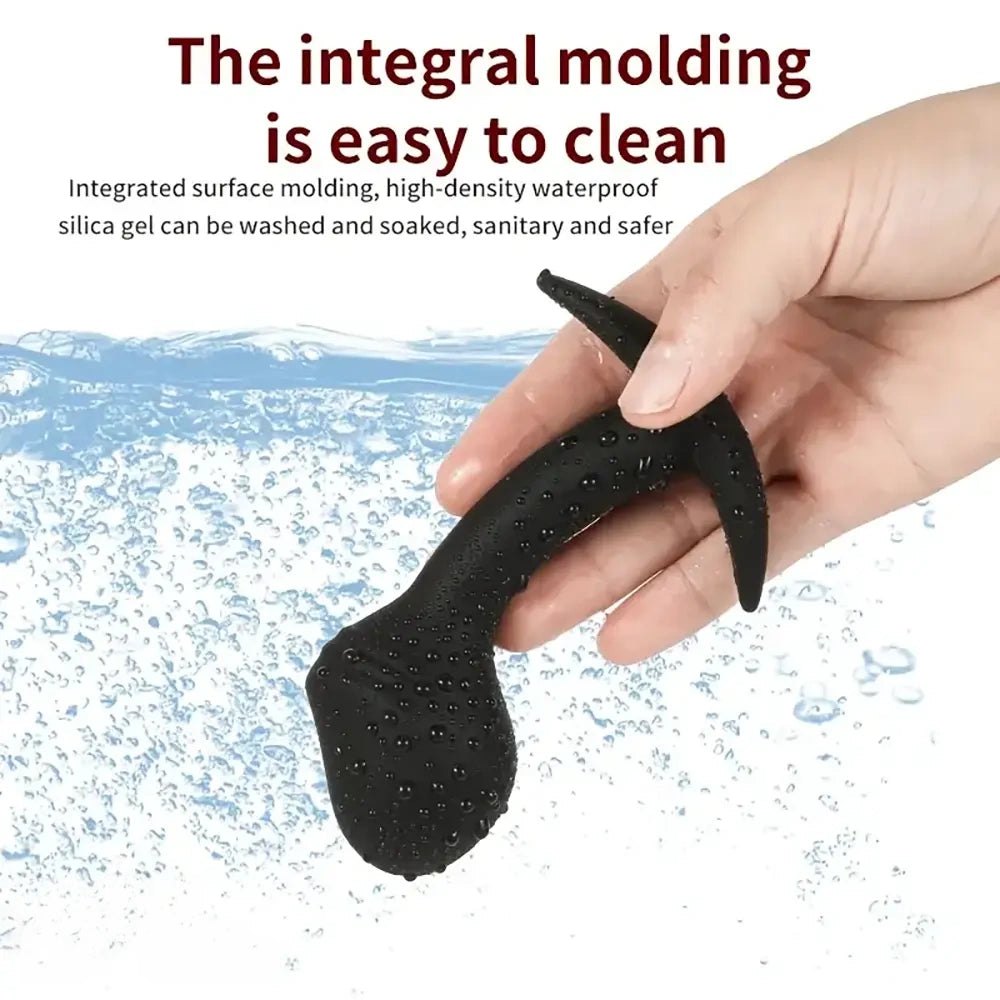 Black curved silicone prostate massager, photo 9