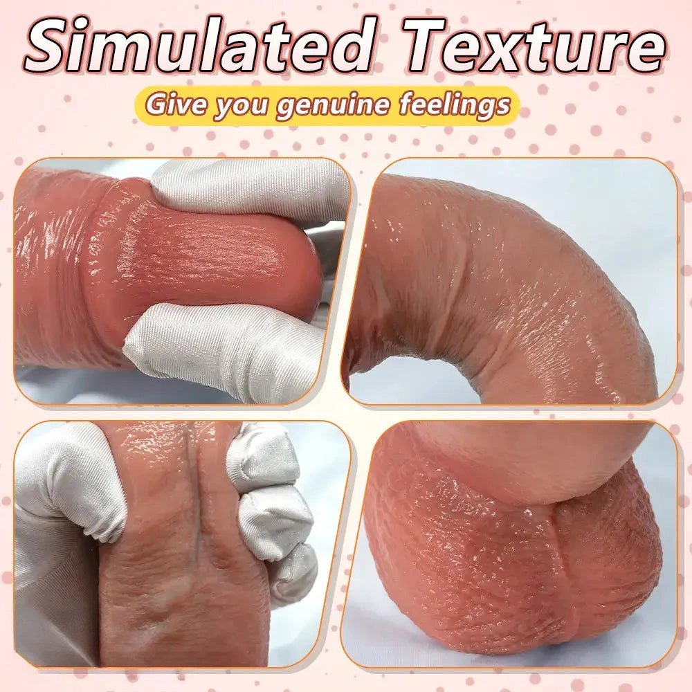 Flesh tone curved silicone strap-on dildo, photo 14