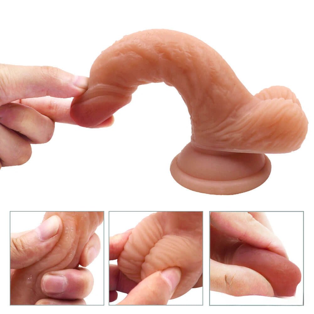 Curved silicone suction cup dildo, photo 6