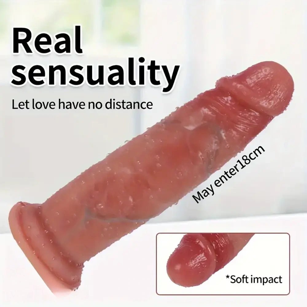 Flesh curved silicone g-spot dildo, photo 10