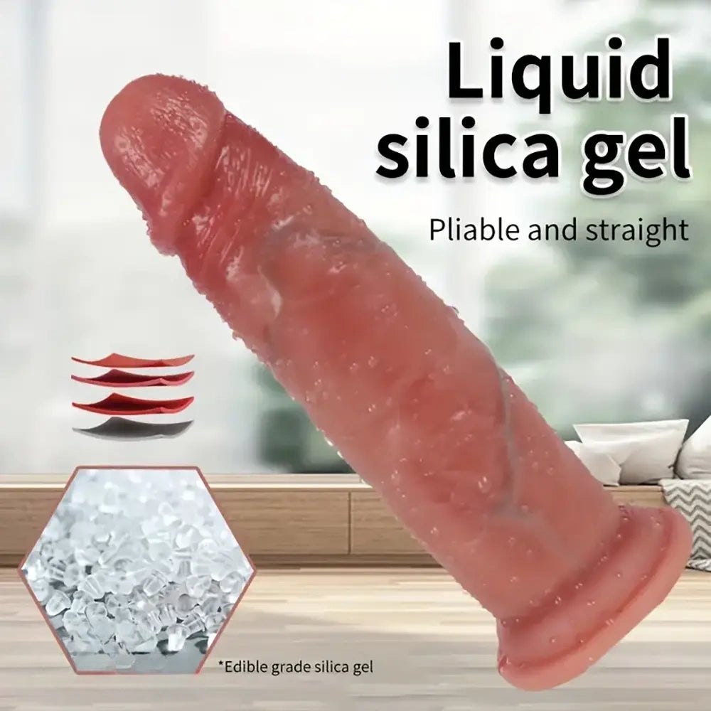 Flesh curved silicone g-spot dildo, photo 12