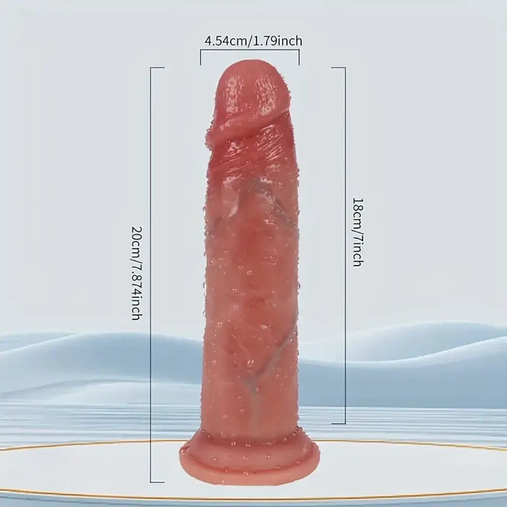 Flesh curved silicone g-spot dildo, photo 2
