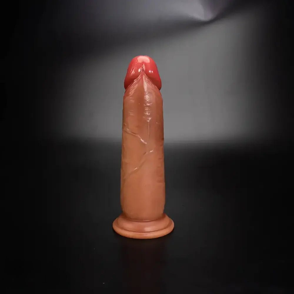 Flesh curved silicone g-spot dildo, photo 4