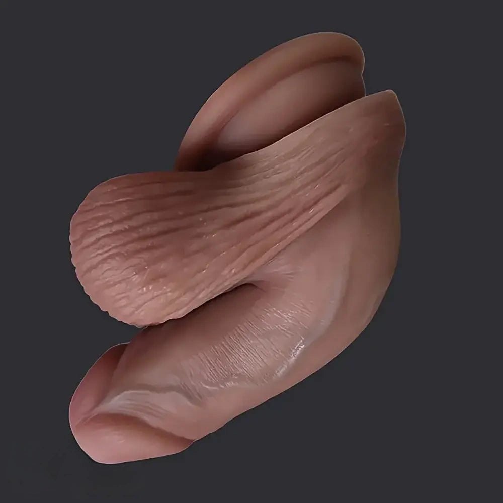 Flesh tone curved realistic silicone dildo, photo 5