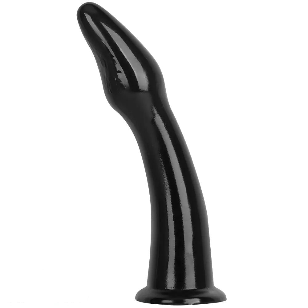 Black curved pvc dildo, photo 1