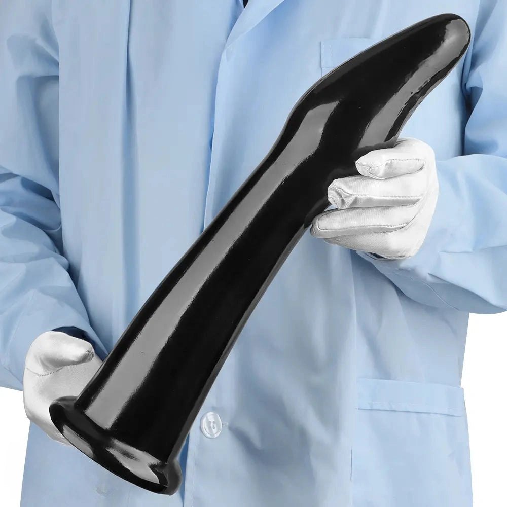 Black curved pvc dildo, photo 10
