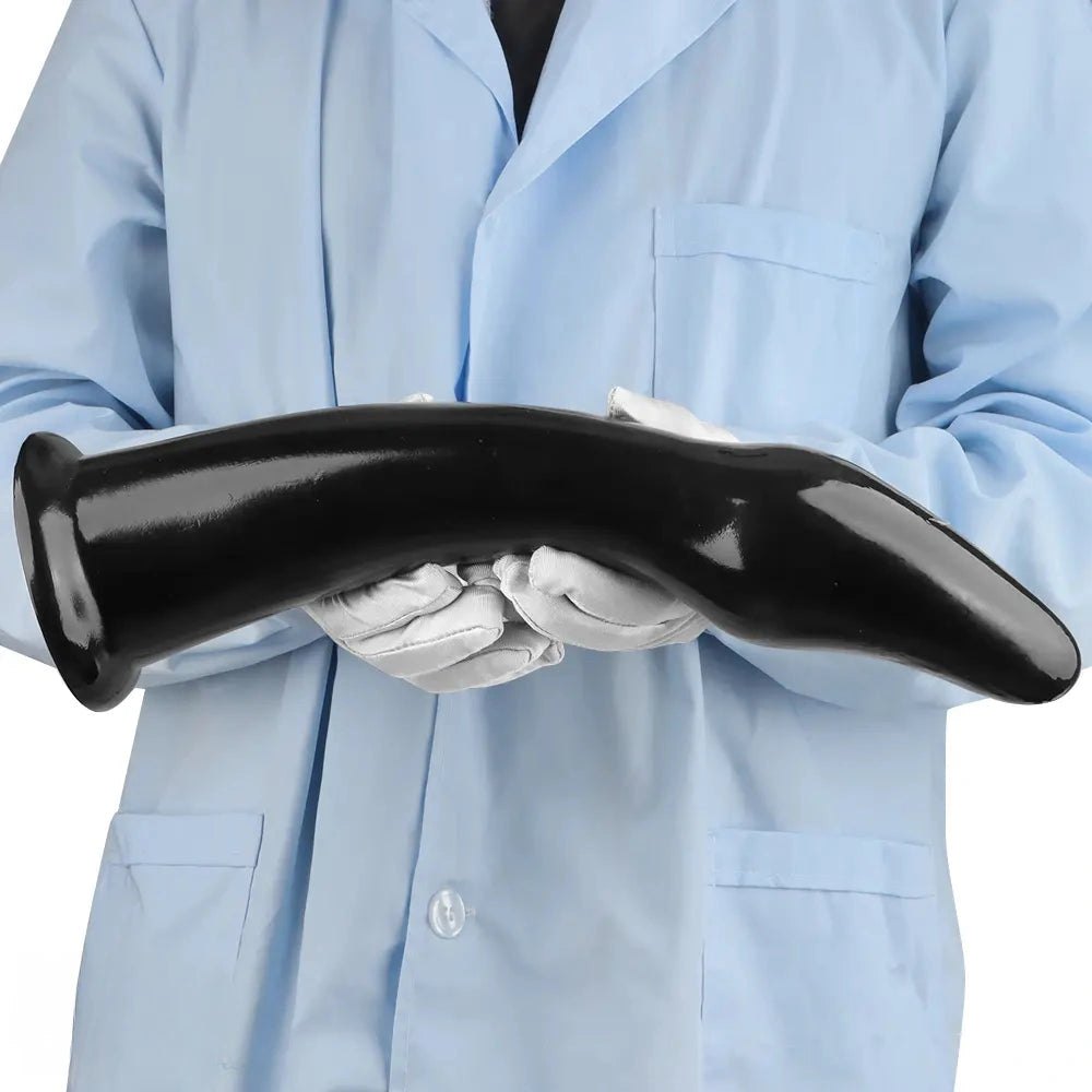 Black curved pvc dildo, photo 11