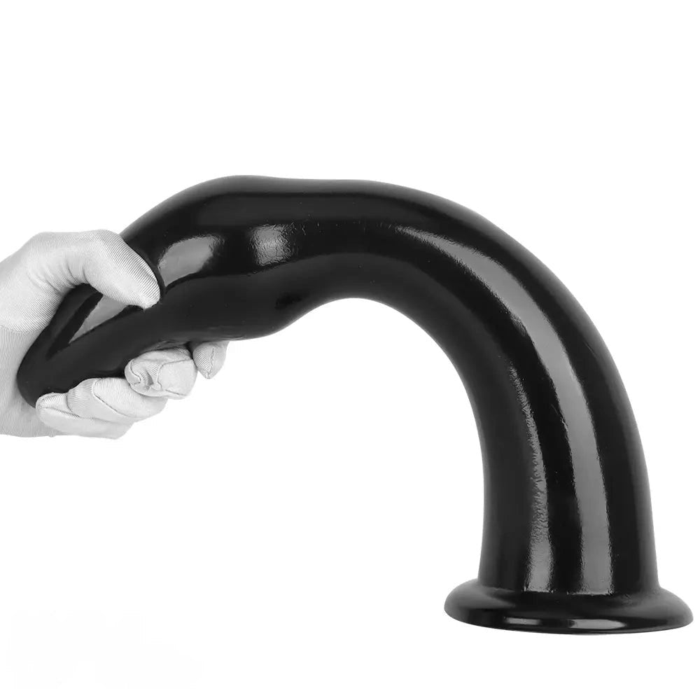 Black curved pvc dildo, photo 12