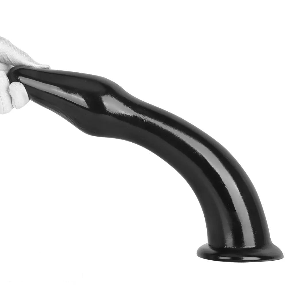 Black curved pvc dildo, photo 2