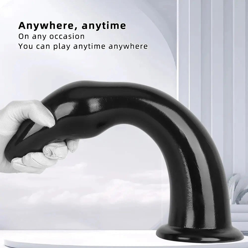 Black curved pvc dildo, photo 3