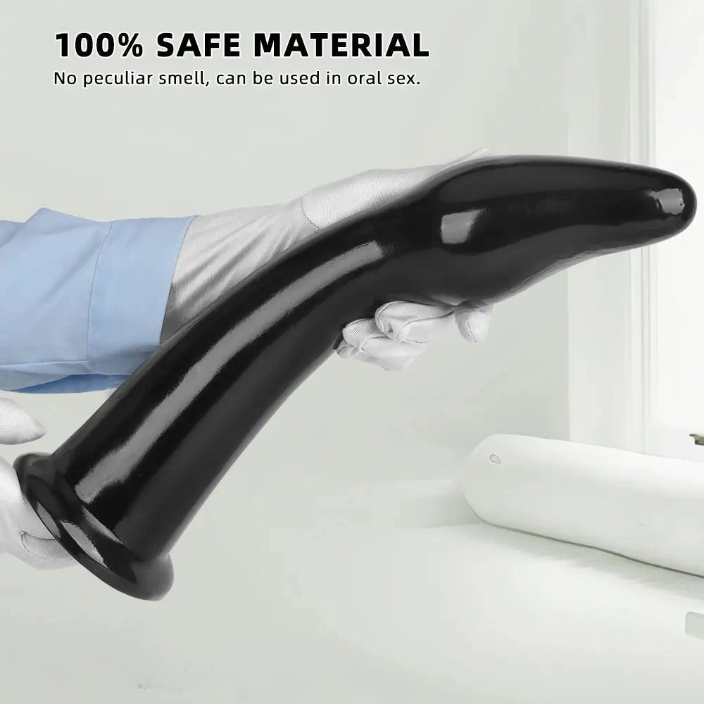 Black curved pvc dildo, photo 6