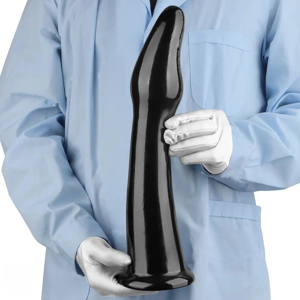 Black curved pvc dildo, photo 9